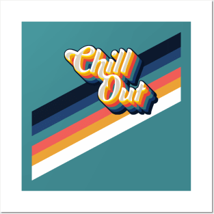 Chill Out Vintage Stripes Posters and Art